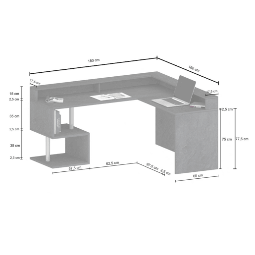 Mesa com efeito de madeira