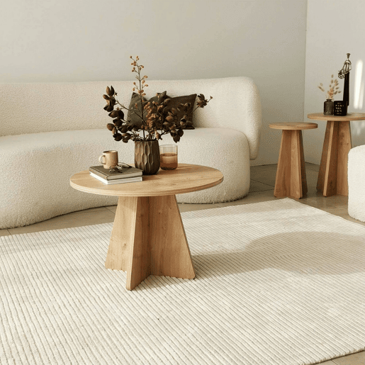 Mesa de centro com efeito madeira