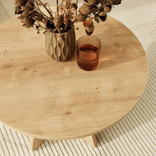Mesa de centro com efeito madeira