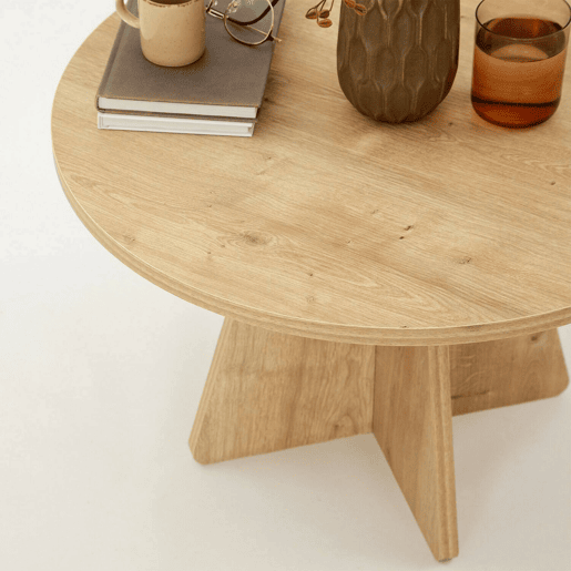 Mesa de centro com efeito madeira
