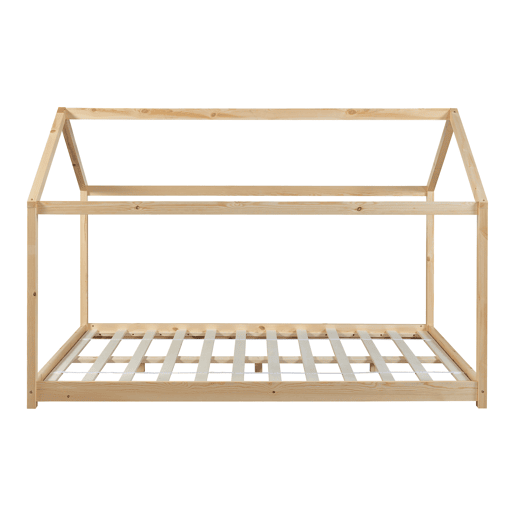 Cama de criança Cerro em forma de casa de pinho 140x200cm - Natural en.casa