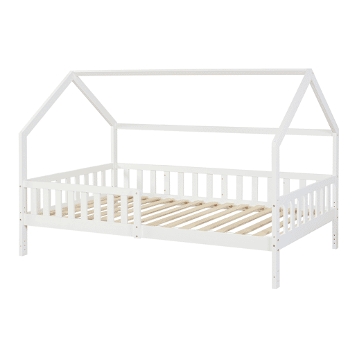 Cama de criança cabina Ydre pinho regulável em altura 120x200cm - Branco en.casa