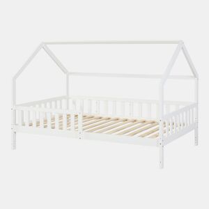 Cama de criança cabina Ydre pinho regulável em altura 120x200cm - Branco en.casa