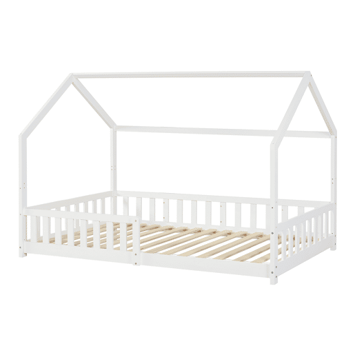 Cama de criança cabina Ydre pinho regulável em altura 120x200cm - Branco en.casa