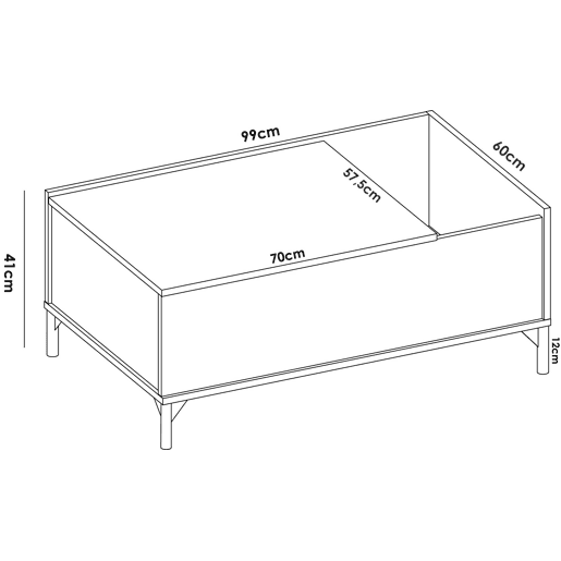 Mesa de centro com efeito madeira