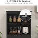 Alacena de Cocina MDF, Vidrio Templado HOMCOM, hogar - cocina Alacena de Cocina MDF, Vidrio Templado HOMCOM, hogar - cocina Negro