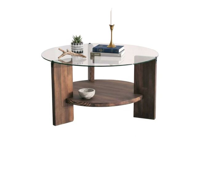 Mesita de Centro Portarevistas de Madera Maciza