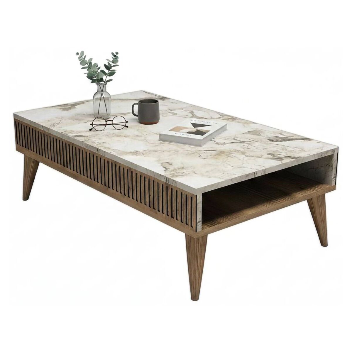 Mesa de centro com efeito madeira
