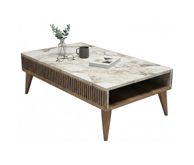 Mesa de centro com efeito madeira