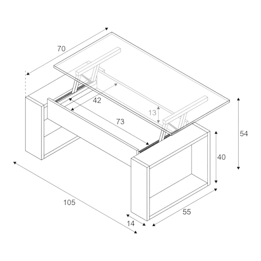 Mesa de centro com efeito madeira