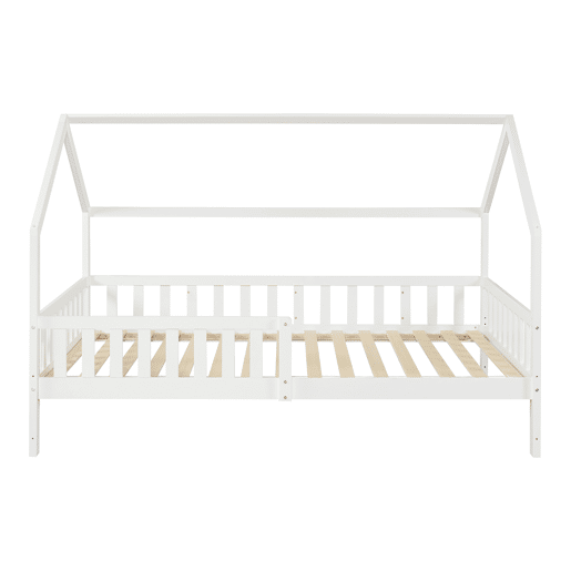 Cabina-cama para crianças Ydre com colchão regulável em altura pinho 120x200cm - Branco en.casa