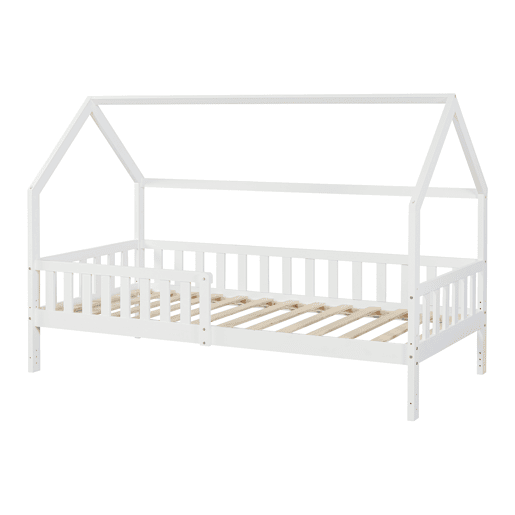 Cama de criança cabina Ydre, pinho regulável em altura 90x200cm - Branco en.casa