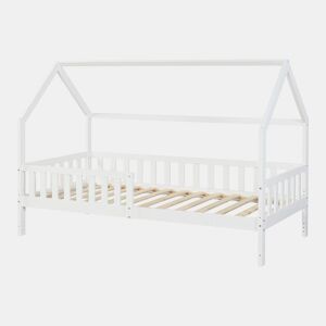 Cama de criança cabina Ydre, pinho regulável em altura 90x200cm - Branco en.casa