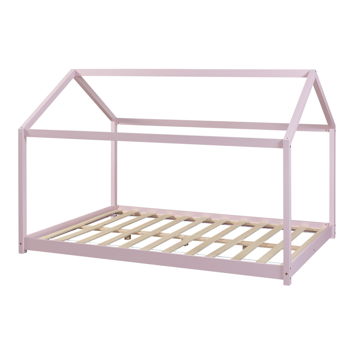 Cama para niños Cerro en forma de casa pino [en.casa] 126x206 Rosa