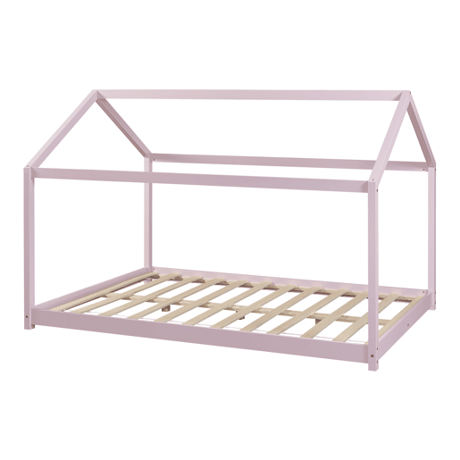 Cama de criança Cerro em forma de casa de pinho 120x200cm - Rosa en.casa