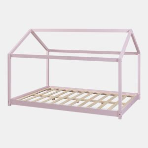 Cama de criança Cerro em forma de casa de pinho 120x200cm - Rosa en.casa