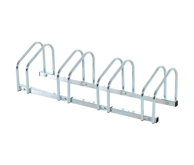 Homcom aparcamiento para bicicletas soporte de acero para aparcar bicicletas en el suelo o pared estacionamiento para interior y exterior 110x33x27 cm