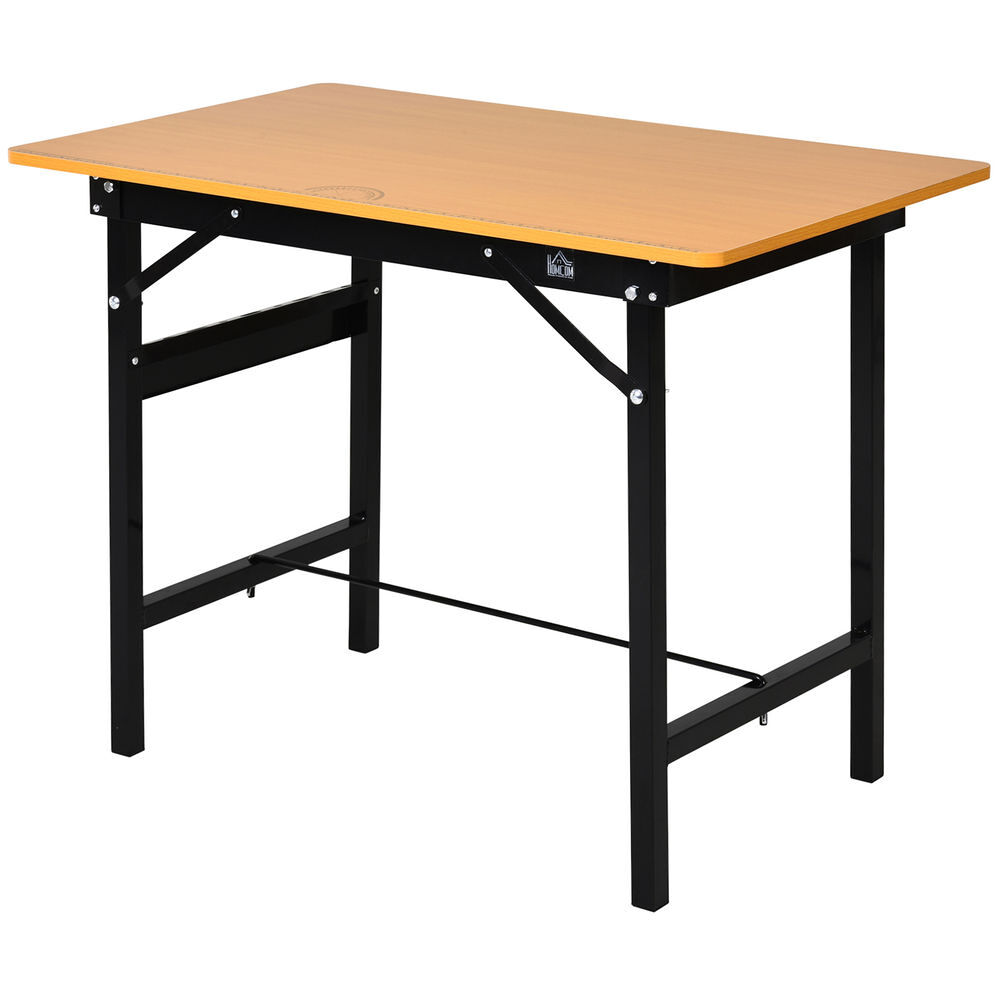 Homcom banco de trabajo plegable mesa de trabajo plegable con regla transportador carga 100 kg 100x60x75,5 cm natural y negro