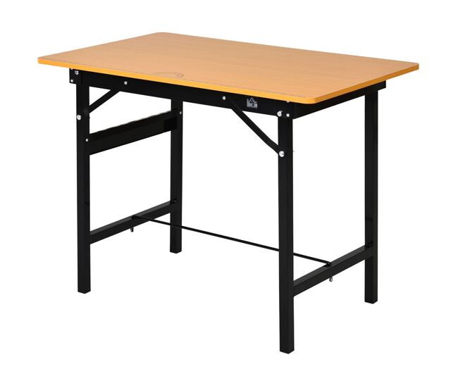 Homcom banco de trabajo plegable mesa de trabajo plegable con regla transportador carga 100 kg 100x60x75,5 cm natural y negro