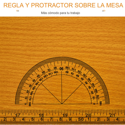 HOMCOM Bancada de Trabalho Dobrável Mesa de Trabalho Dobrável com Régua Transferidor Carga 100 kg 100x60x75,5 cm Madeira e Preto