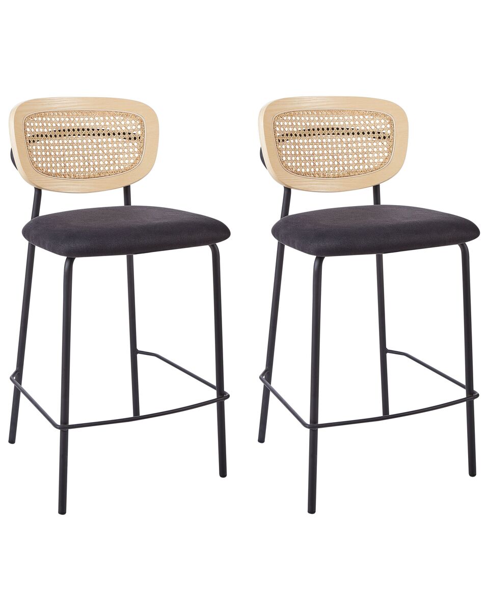 Beliani Silla de bar MAYETTA Negro