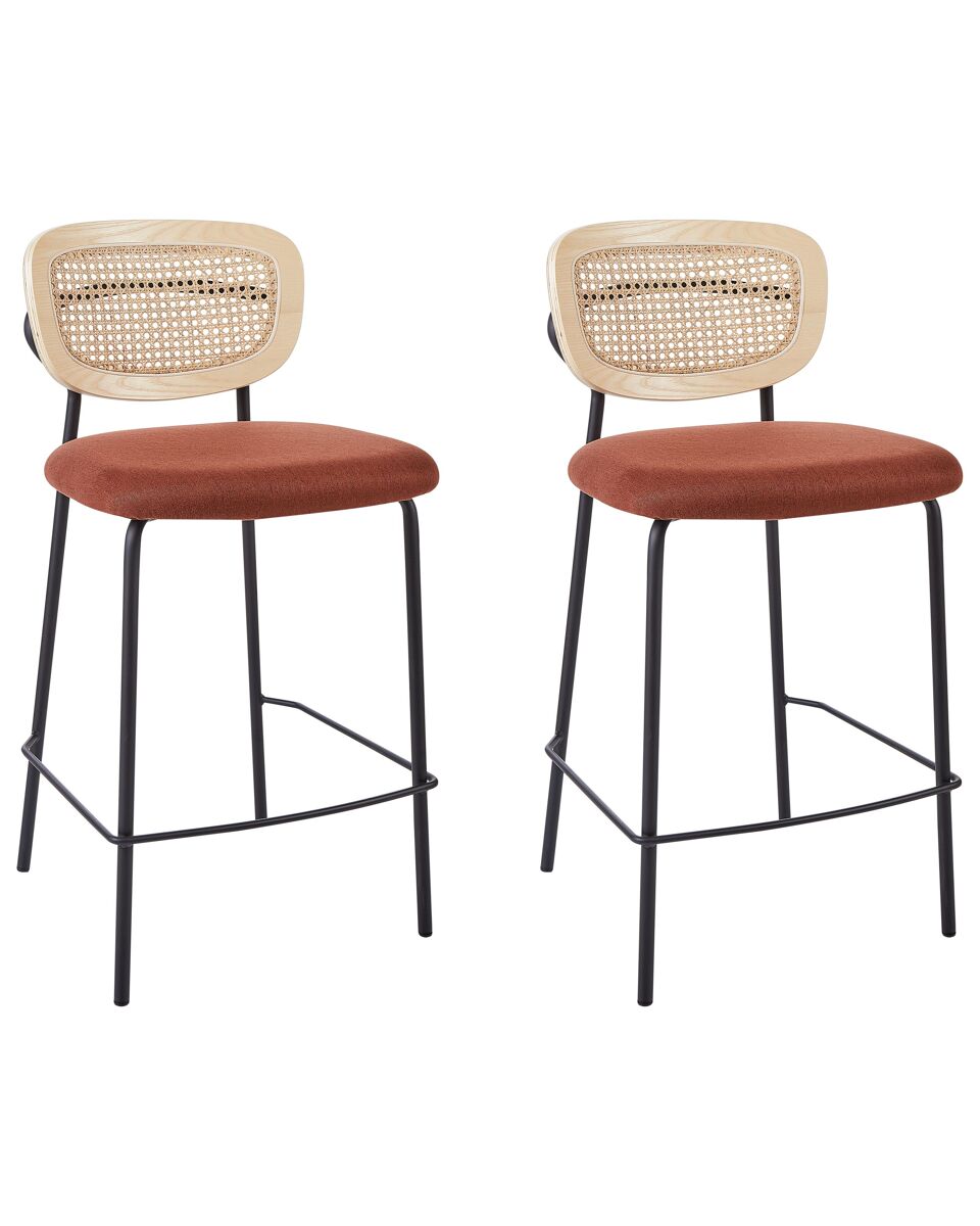 Beliani Silla de bar MAYETTA Naranja