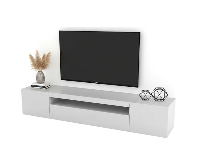 Mueble de televisión efecto madera con luz LED 200
