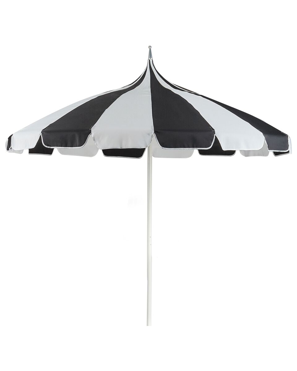 Beliani Sombrilla MINOA 245x245 Blanco/ Negro