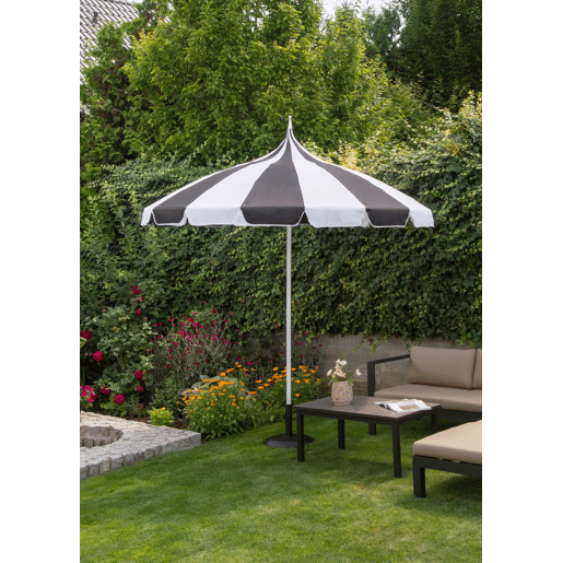Guarda-sol de jardim 245 cm MINOA PretoBranco