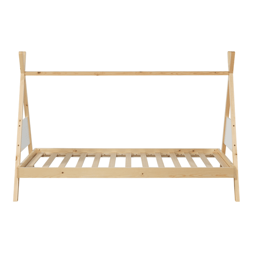 Cama de criança Siikajoki Tipi estrutura madeira de pinho 90x200 cm - NaturalBranco en.casa