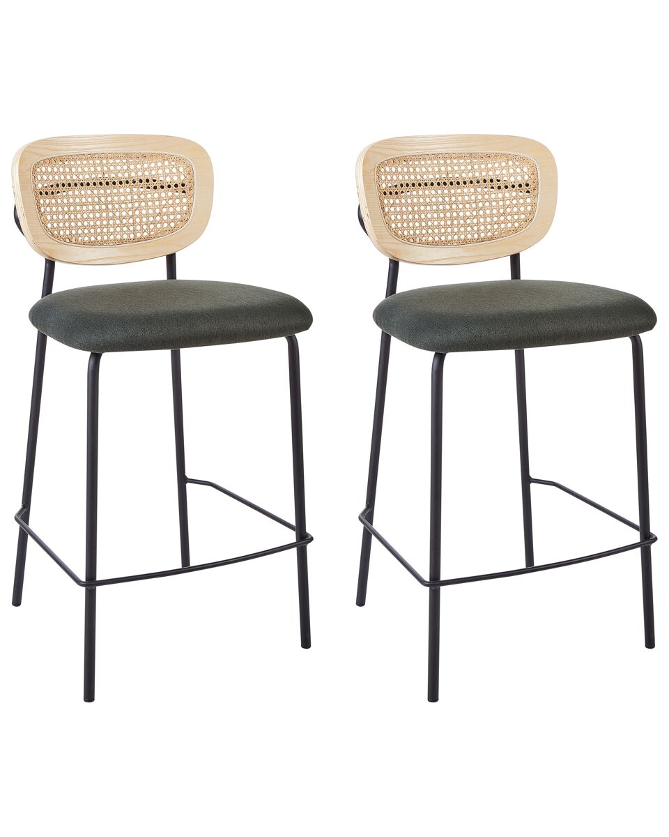 Beliani Silla de bar MAYETTA Verde Oscuro