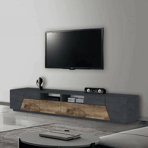 Móvel tv com efeito madeira