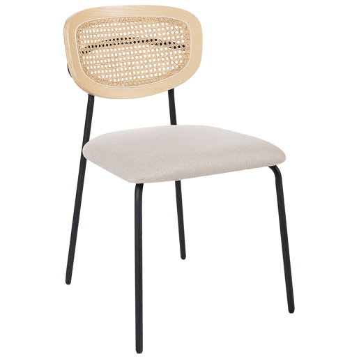 Conjunto de 2 cadeiras de jantar MAYETTA Rattan Creme claro