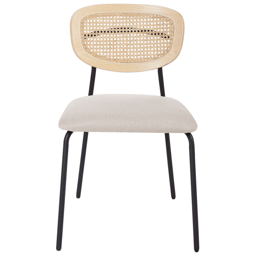 Conjunto de 2 cadeiras de jantar MAYETTA Rattan Creme claro