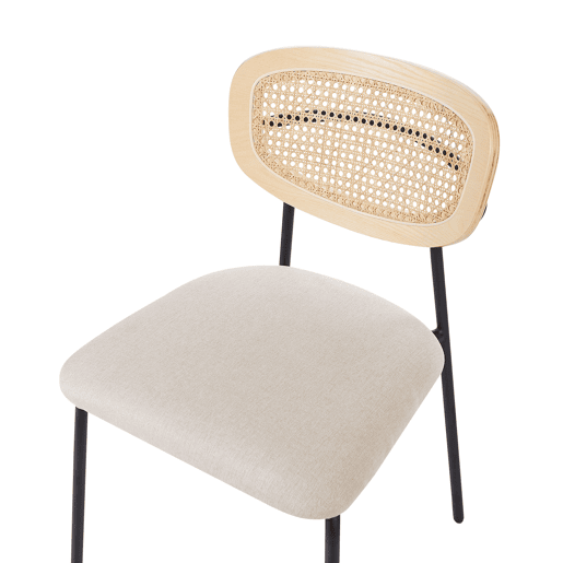 Conjunto de 2 cadeiras de jantar MAYETTA Rattan Creme claro