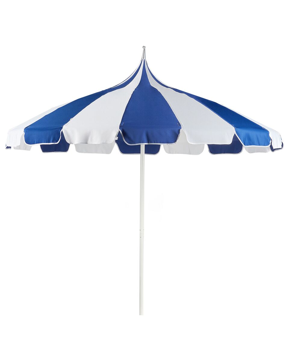 Beliani Sombrilla MINOA 245x245 Blanco/ Azul