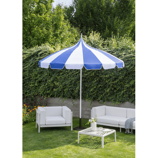 Guarda-sol de jardim 245 cm MINOA BrancoAzul Guarda-sol de jardim 245 cm MINOA BrancoAzul