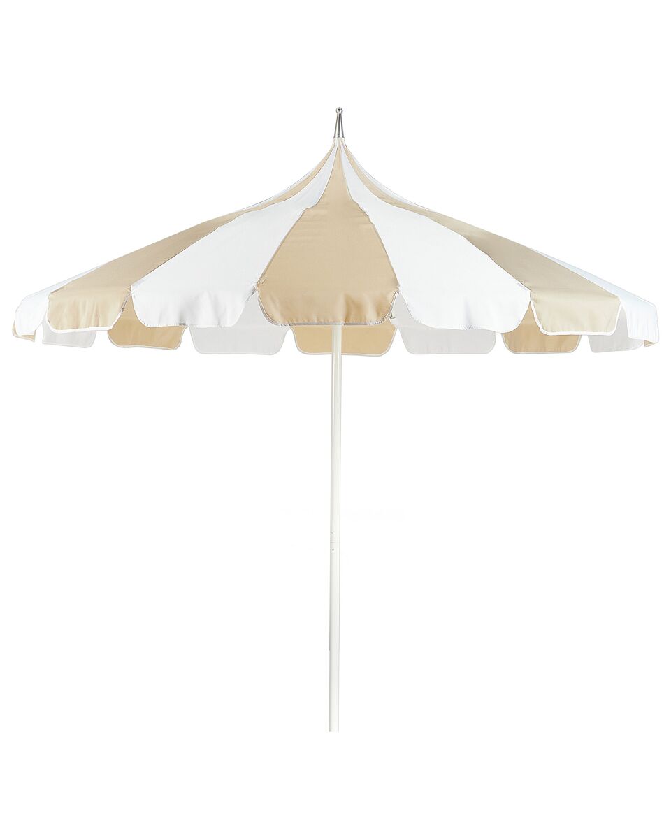 Beliani Sombrilla MINOA 245x245 Blanco/ Beige
