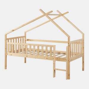Cama alta para crianças Sotkamo pinho 90x200 - Natural en.casa