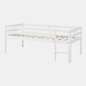 Cama alta para crianças Siikalatva em madeira de pinho 90 x 200 cm - Branco en.casa