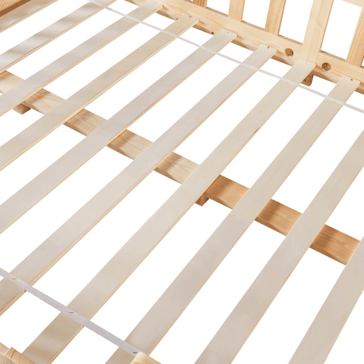 Cama de criança Treviolo em forma de casa de pinho 120x200 cm - Pinho natural en.casa