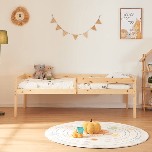 Cama de rodízio para crianças Sonkajärvi com 2 gavetas 90x200cm - Madeira en.casa