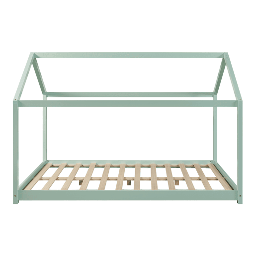 Cama de criança Cerro em forma de casa com colchão de pinho 140x200cm - Verde en.casa
