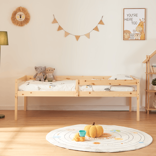 Cama de rodízio para crianças Sonkajärvi com 2 gavetas 1 colchão 90x200cm - Madeira en.casa