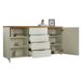 Credenza de 4 Estantes en Madera Nobilitada Credenza de 4 Estantes en Madera Nobilitada Blanco/ Madera