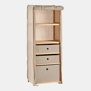 Estantes Bege Madeira Tecido (28 x 113 x 42 cm)