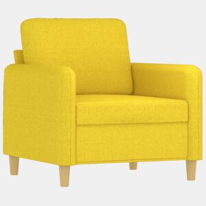 vidaXL Poltrona 60 cm tecido amarelo-claro