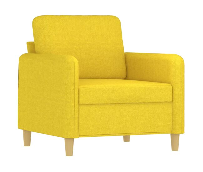 Vidaxl sillón de tela amarillo claro 60 cm