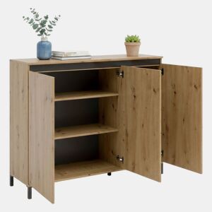 Aparador Dceppitell, Buffet de Sala, Aparador de Sala, Despensa de Cozinha, Fabricado em Itália, 138x110h40 cm, Madeira e Antracite