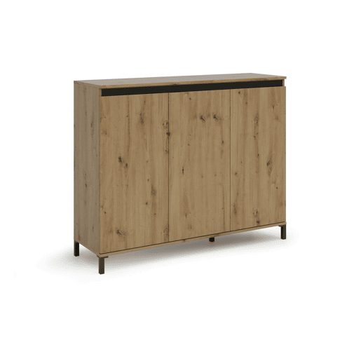Aparador Dceppitell, Buffet de Sala, Aparador de Sala, Despensa de Cozinha, Fabricado em Itália, 138x110h40 cm, Madeira e Antracite